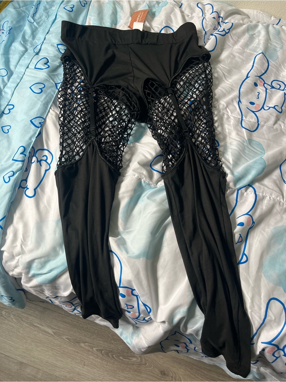 SHEIN Black Lattice Mesh Leggings